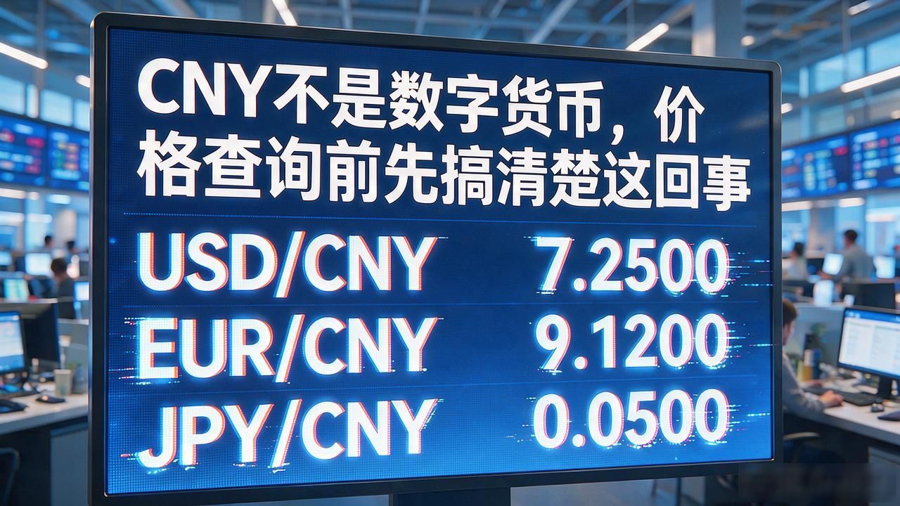 CNY不是数字货币，价格查询前先搞清楚这回事