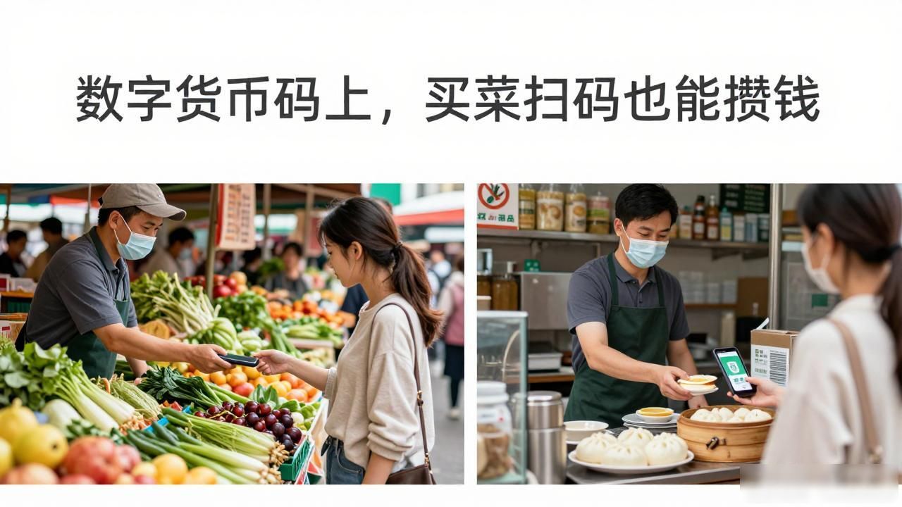 数字货币码上，买菜扫码也能攒钱
